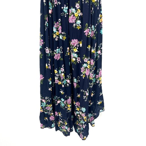 NWT Knitworks Navy Blue Floral Belted Midi Dress Girls 10 - Picture 7 of 8